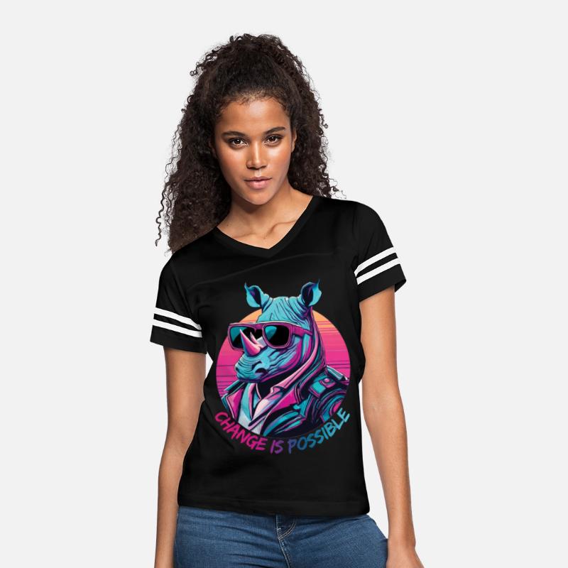 Colorful rhinoceros with sunglasses