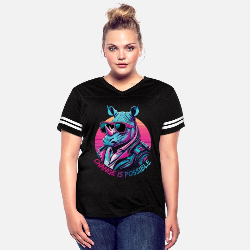 Colorful rhinoceros with sunglasses