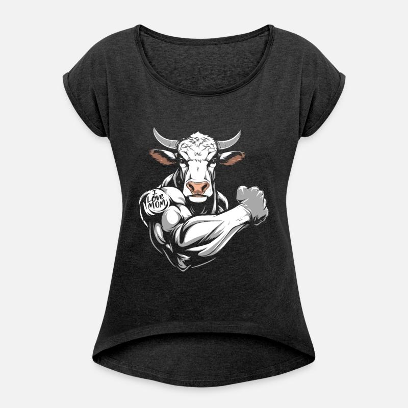 Cow Cattle Biceps Tattoo I Love Mom