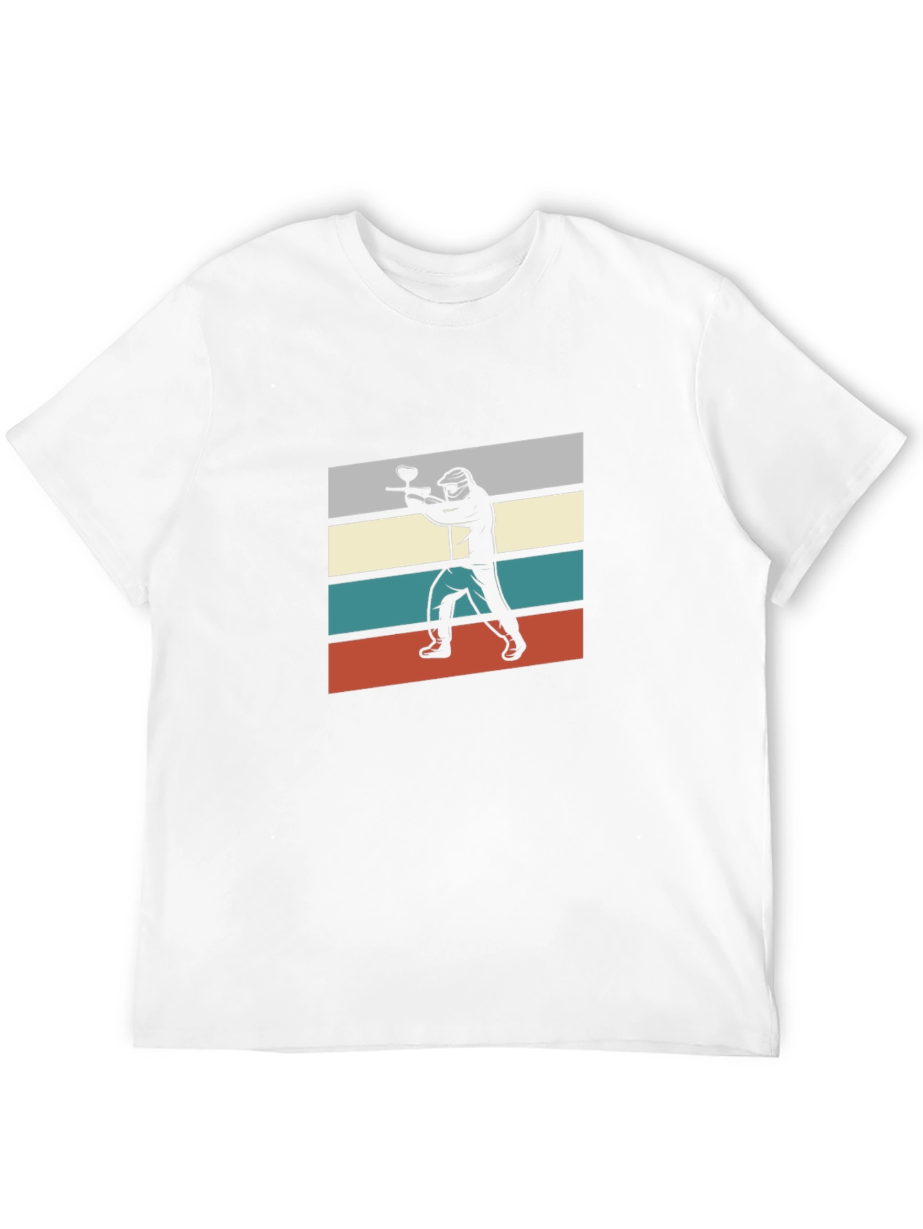 Paintball Player Graphic Tee - Black Cotton T-Shirt