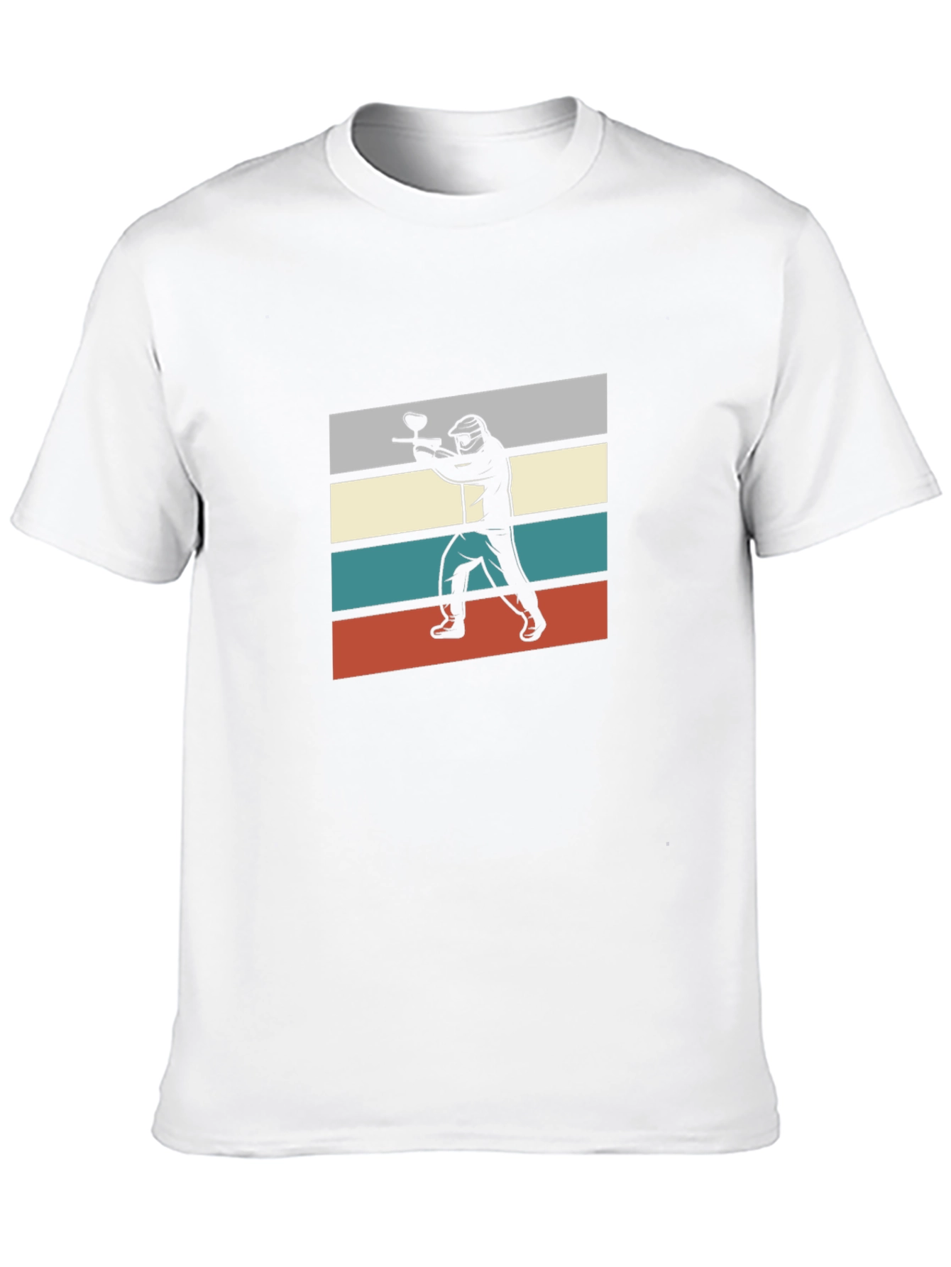 Paintball Player Graphic Tee - Black Cotton T-Shirt