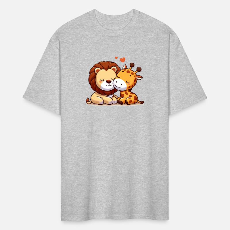 Cuddling Lion And Giraffe In Love