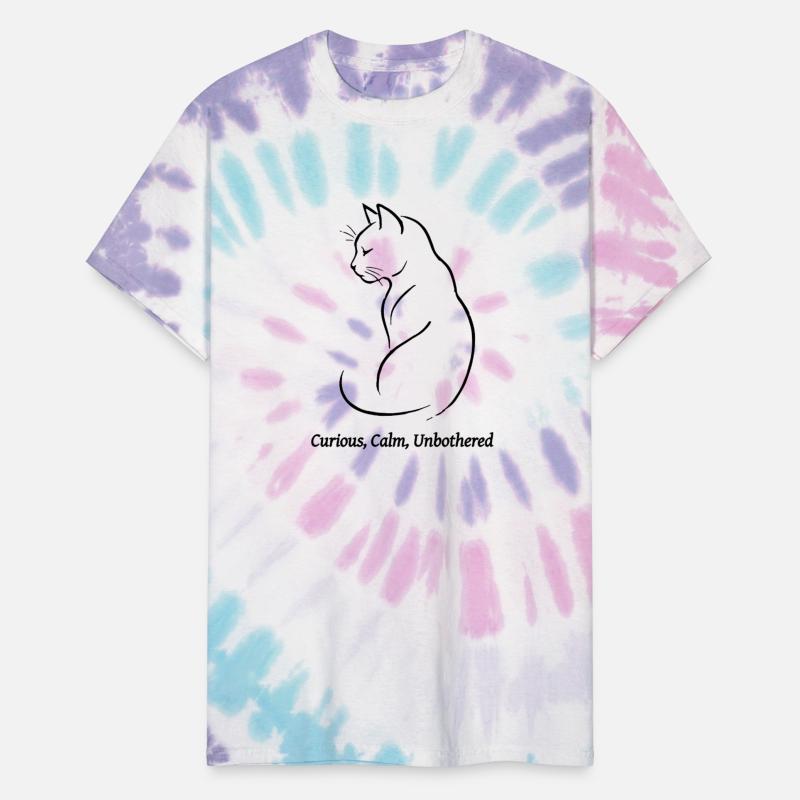 “Curious Calm Cat” Line Art Tee