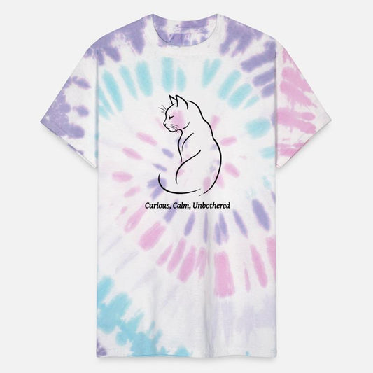 “Curious Calm Cat” Line Art Tee