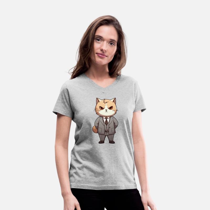 cute cartoon anime cat wearing suit