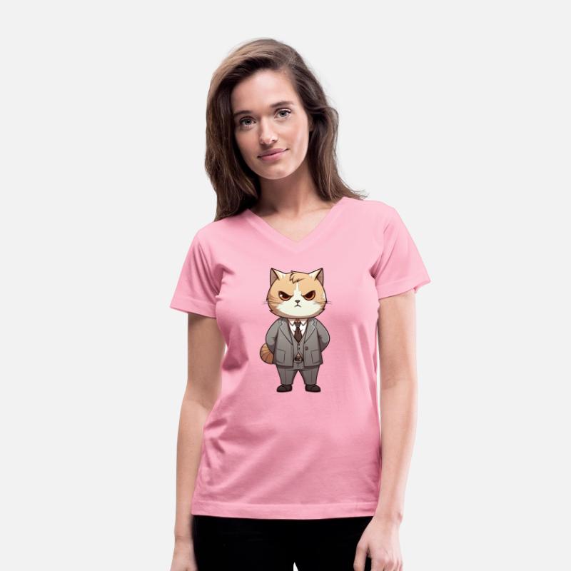 cute cartoon anime cat wearing suit