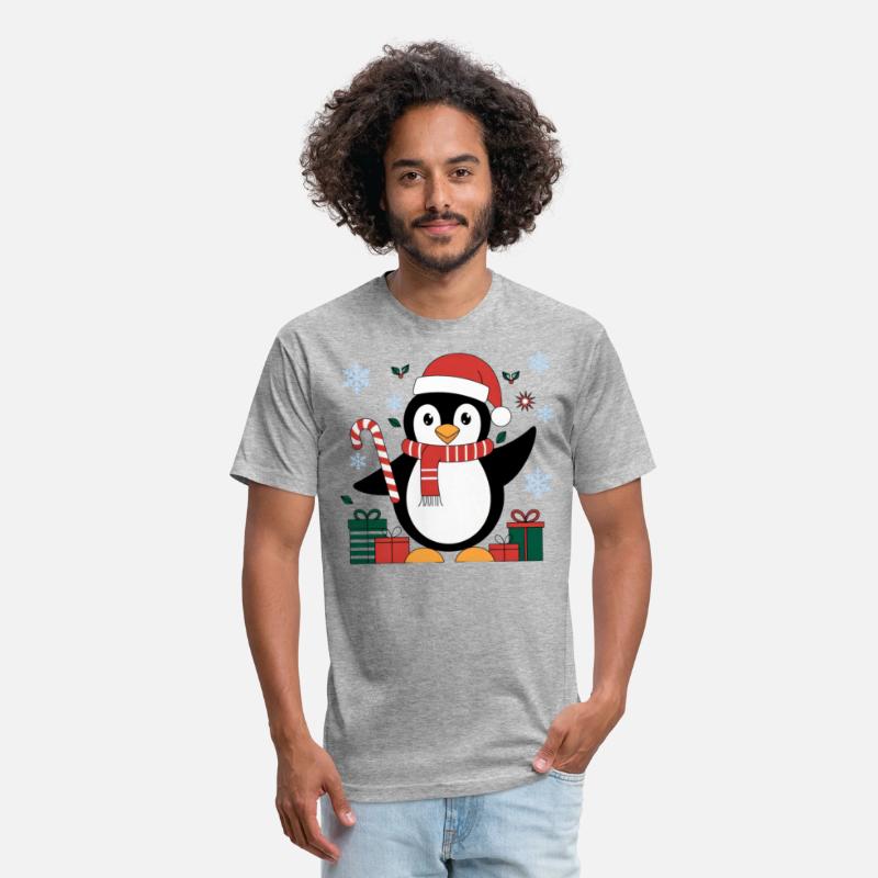 Cute Christmas Penguin - Candy Cane and Gifts