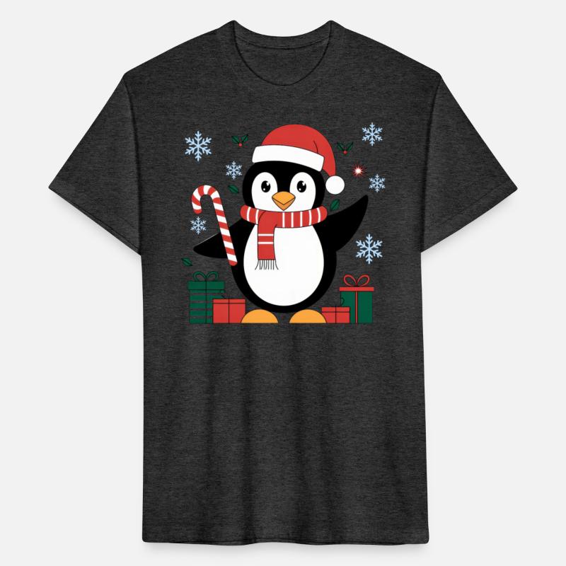 Cute Christmas Penguin - Candy Cane and Gifts
