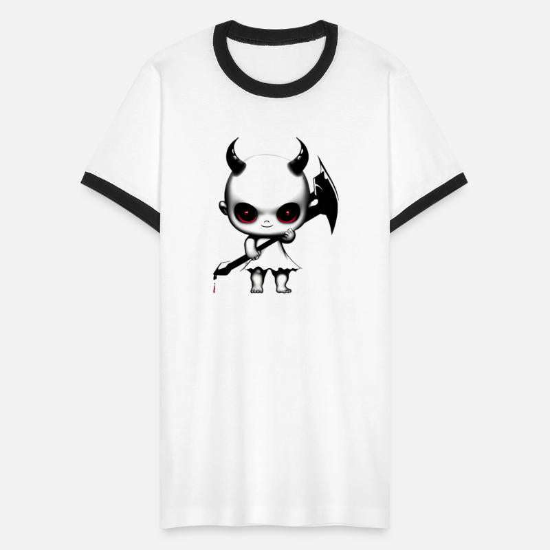 Cute Demon Baby with Horns and Bat Wings