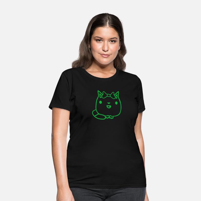 Cute Girl Cat Pretty Bow Woman Female Pet Kitten