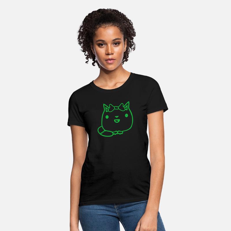 Cute Girl Cat Pretty Bow Woman Female Pet Kitten