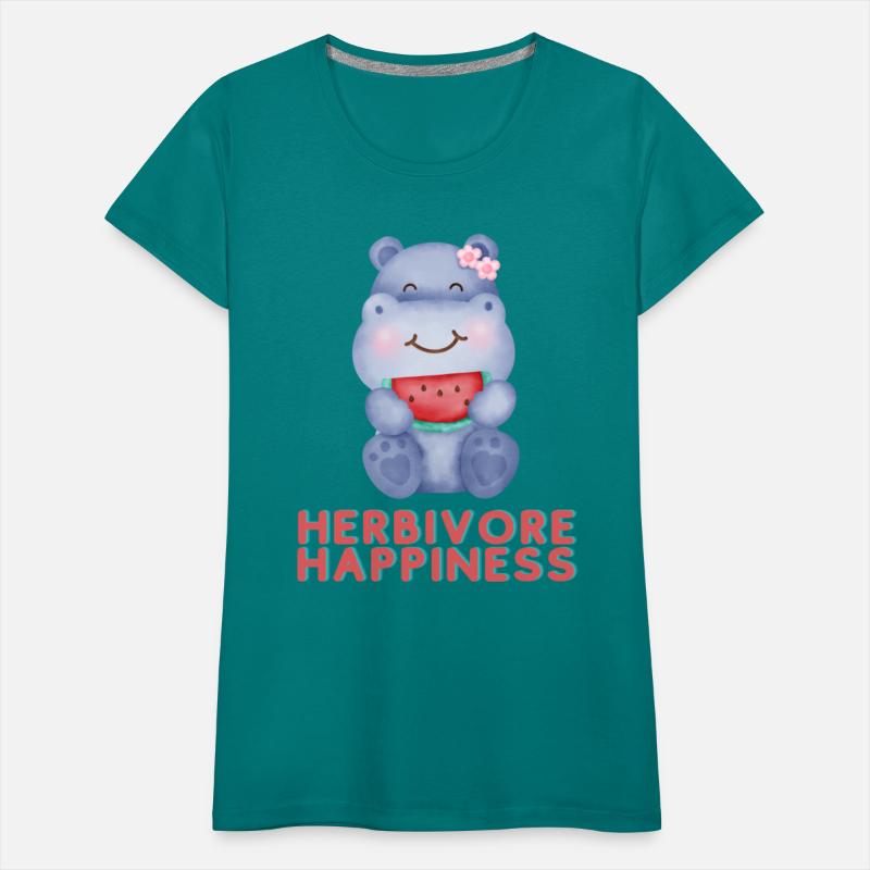 Cute Hippo Eating Watermelon