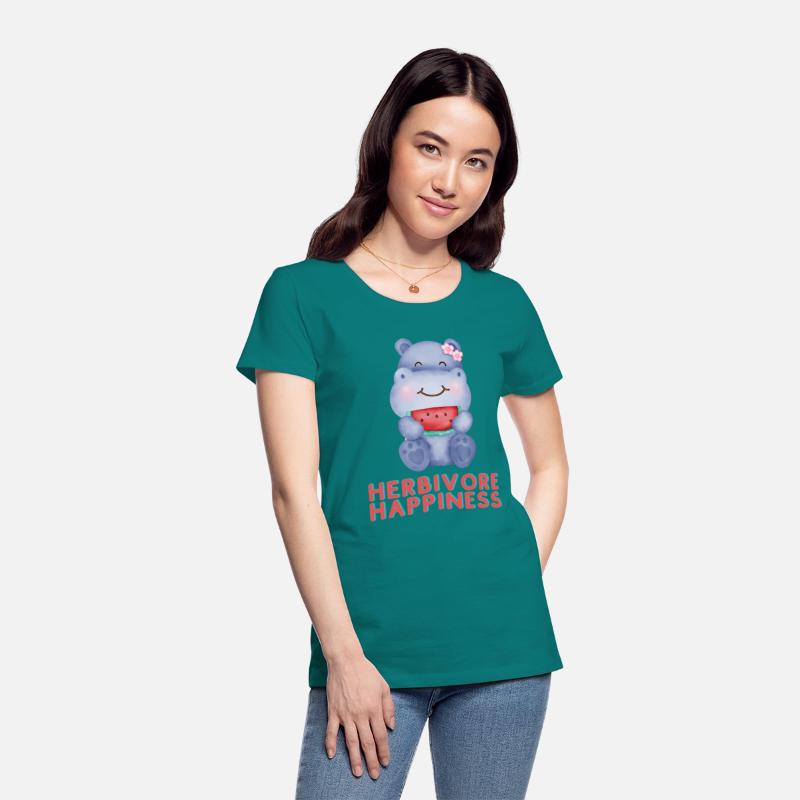 Cute Hippo Eating Watermelon