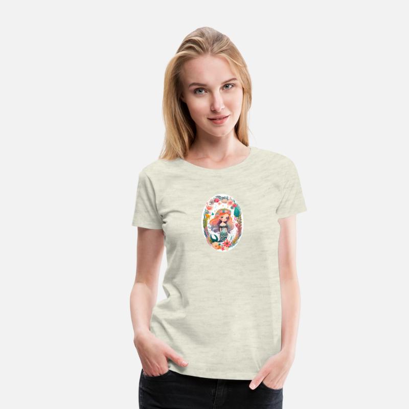 Cute mermaid girl child sea floral wreath girls