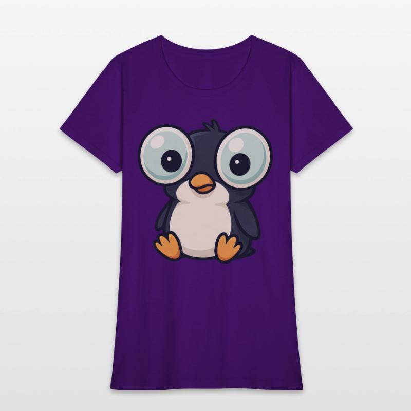 Cute penguin cartoon big eyes funny quirky