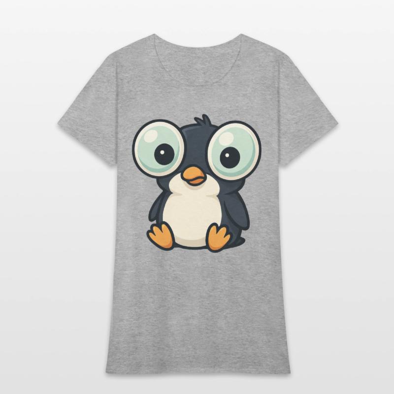 Cute penguin cartoon big eyes funny quirky