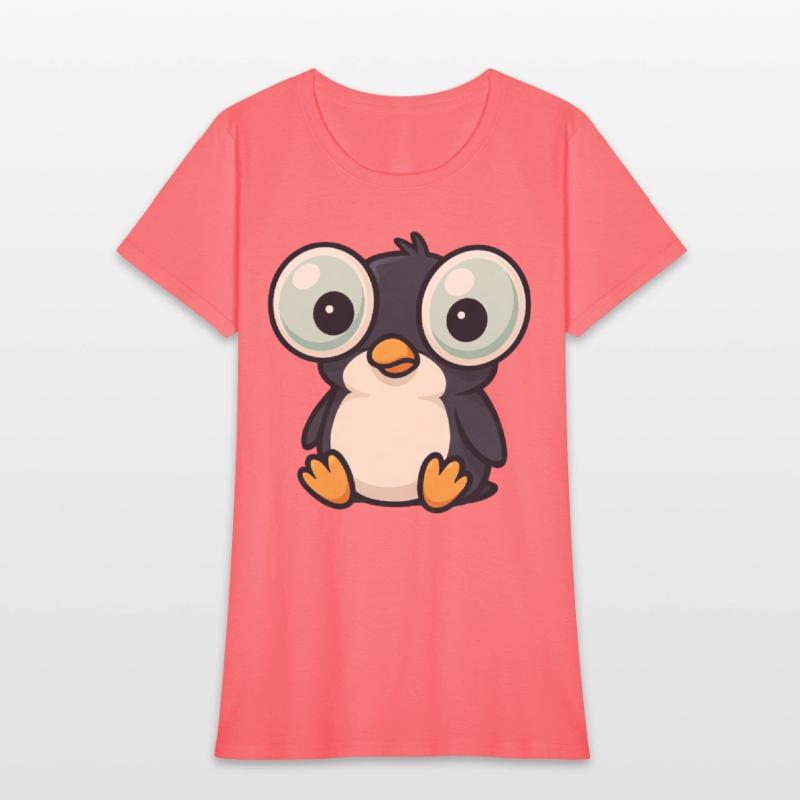 Cute penguin cartoon big eyes funny quirky