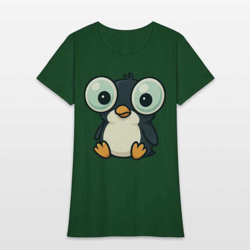 Cute penguin cartoon big eyes funny quirky