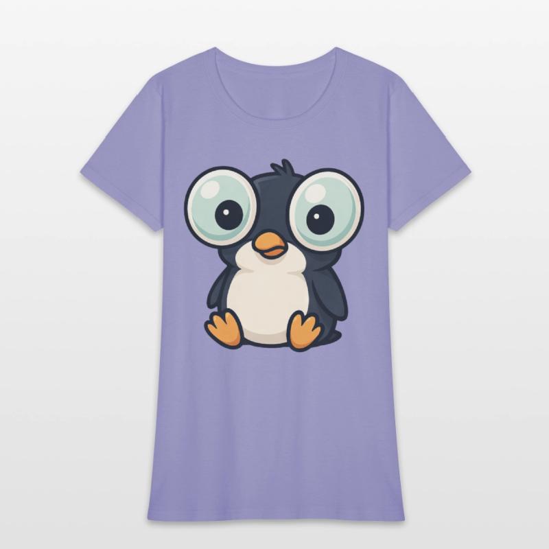 Cute penguin cartoon big eyes funny quirky