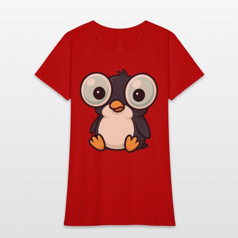 Cute penguin cartoon big eyes funny quirky