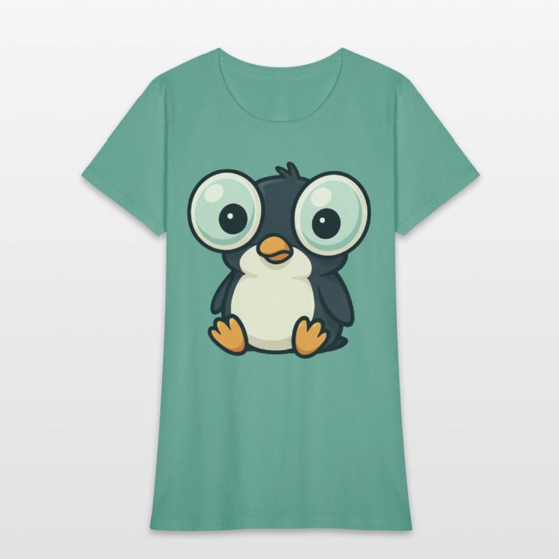 Cute penguin cartoon big eyes funny quirky
