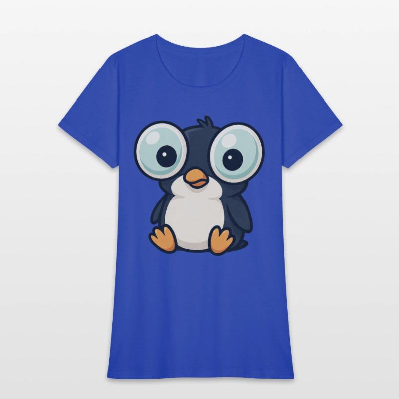 Cute penguin cartoon big eyes funny quirky