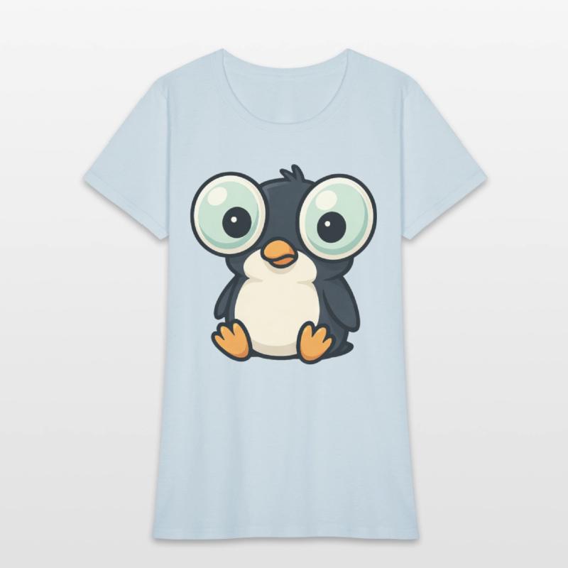 Cute penguin cartoon big eyes funny quirky