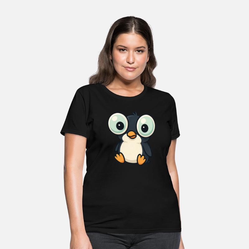 Cute penguin cartoon big eyes funny quirky