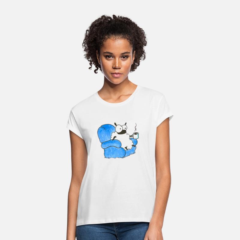 Cute sheep drinking coffee.