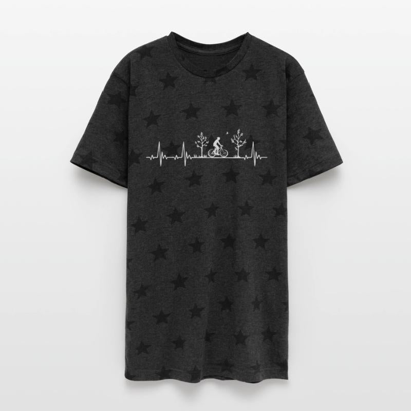 Cyclist heartbeat with bike nature gift