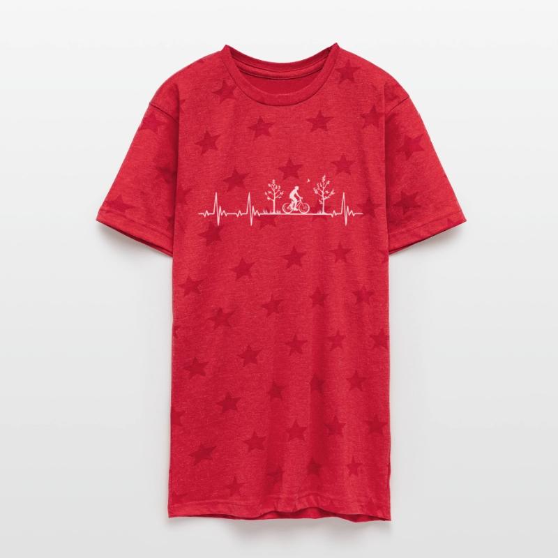 Cyclist heartbeat with bike nature gift