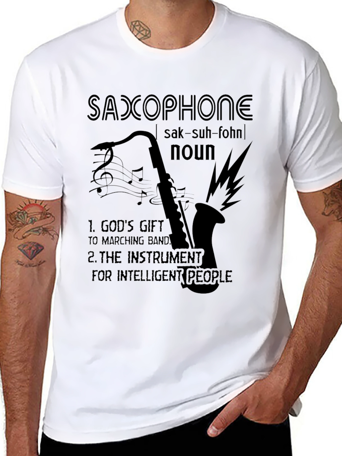 Saxophone Definition Graphic Tee - Musicians Humor