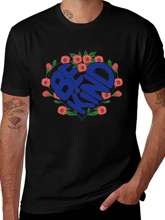 Be Kind Floral Heart Graphic Tee - Soft Cotton Comfort