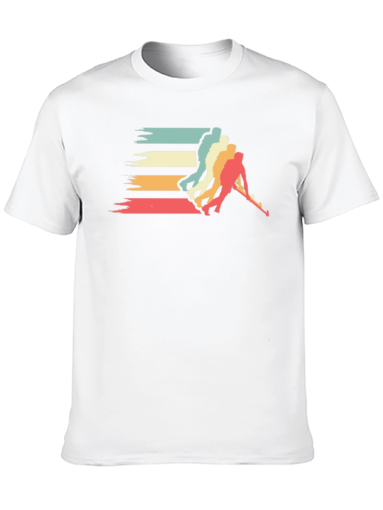 Retro Hockey Player Graphic T-Shirt - Black