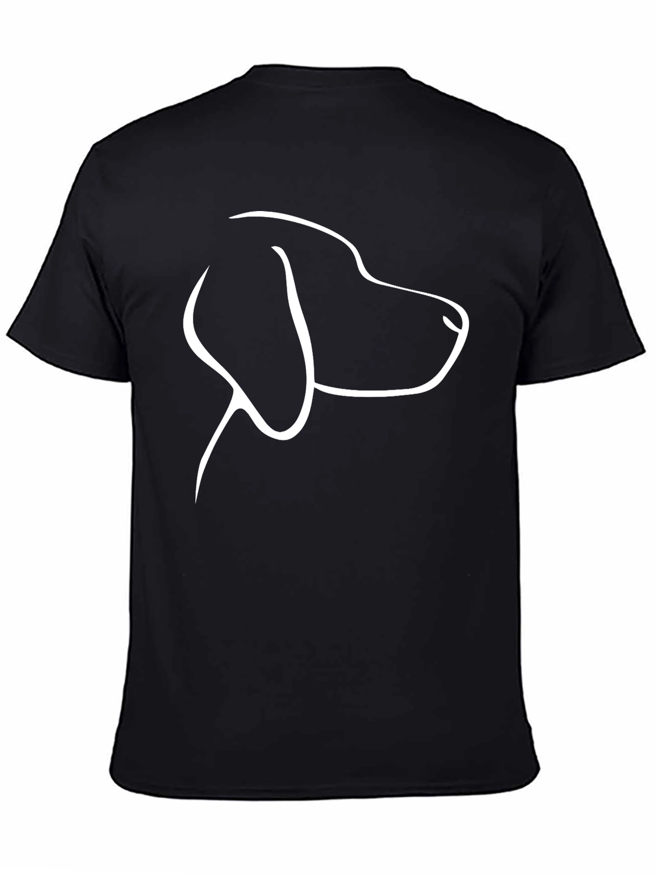 Dog Outline Graphic Tee - Black Casual T-Shirt