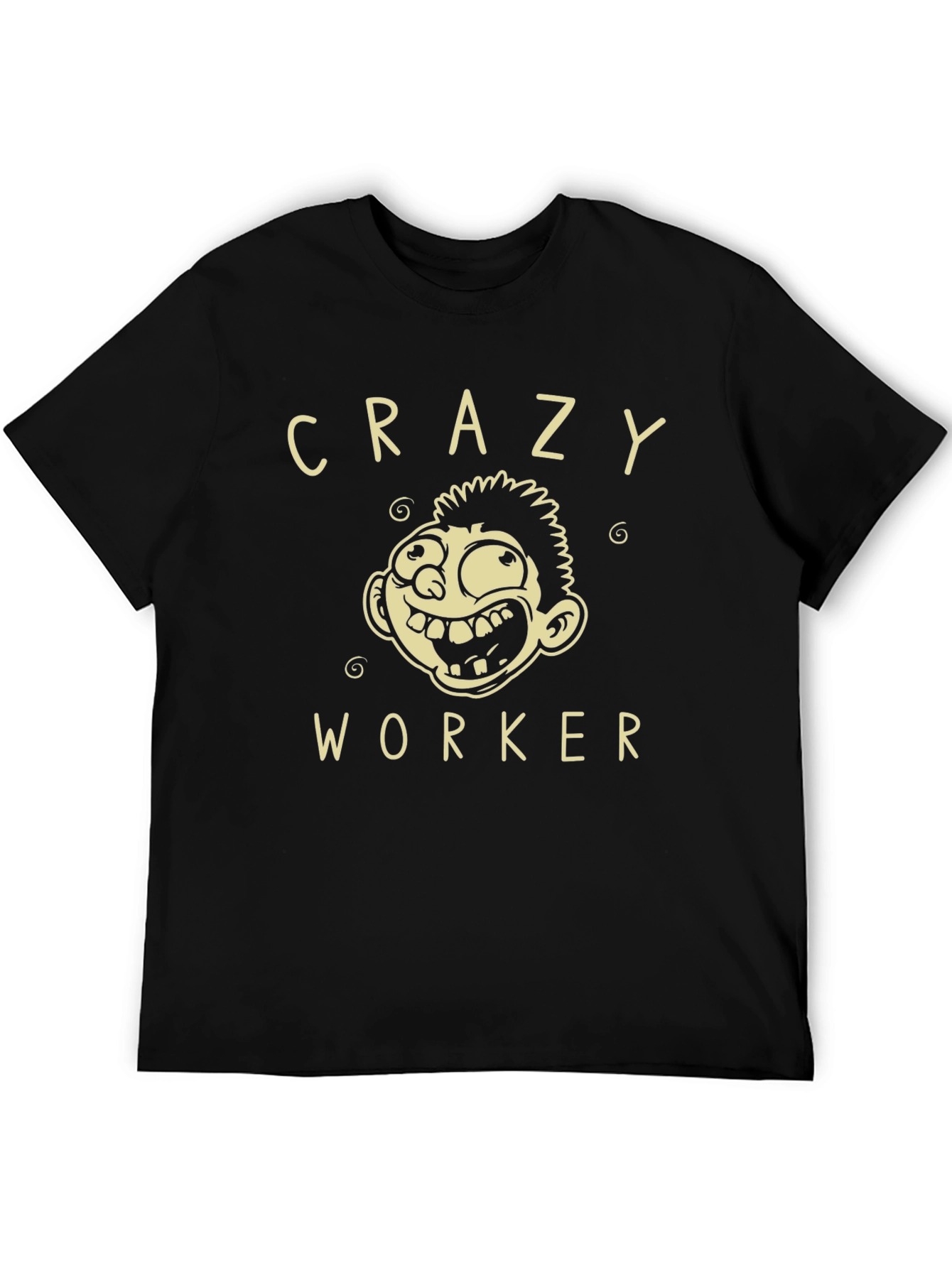 Crazy Worker Graphic Tee - Black