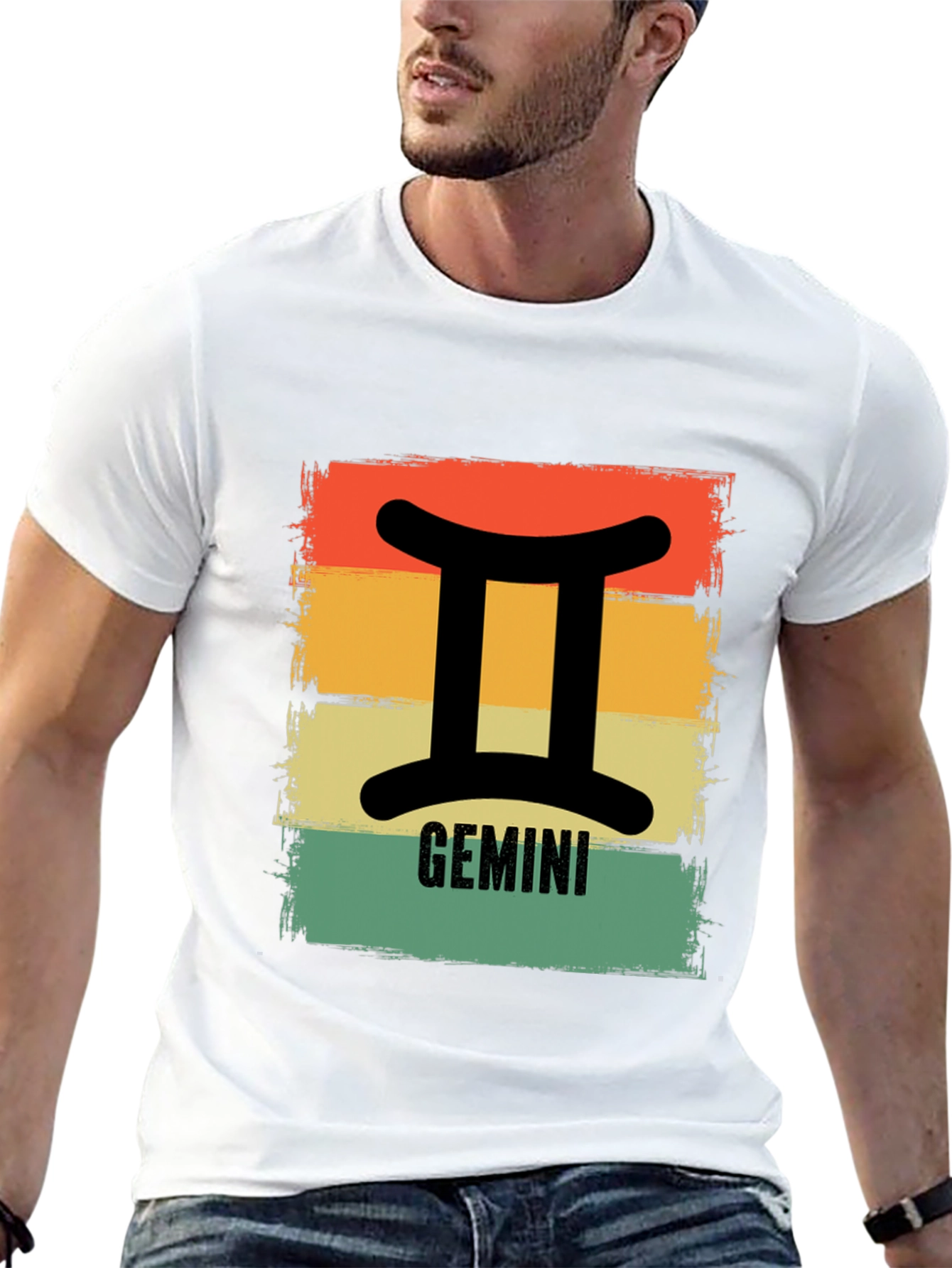 Gemini Zodiac T-Shirt Retro Style Sign Tee