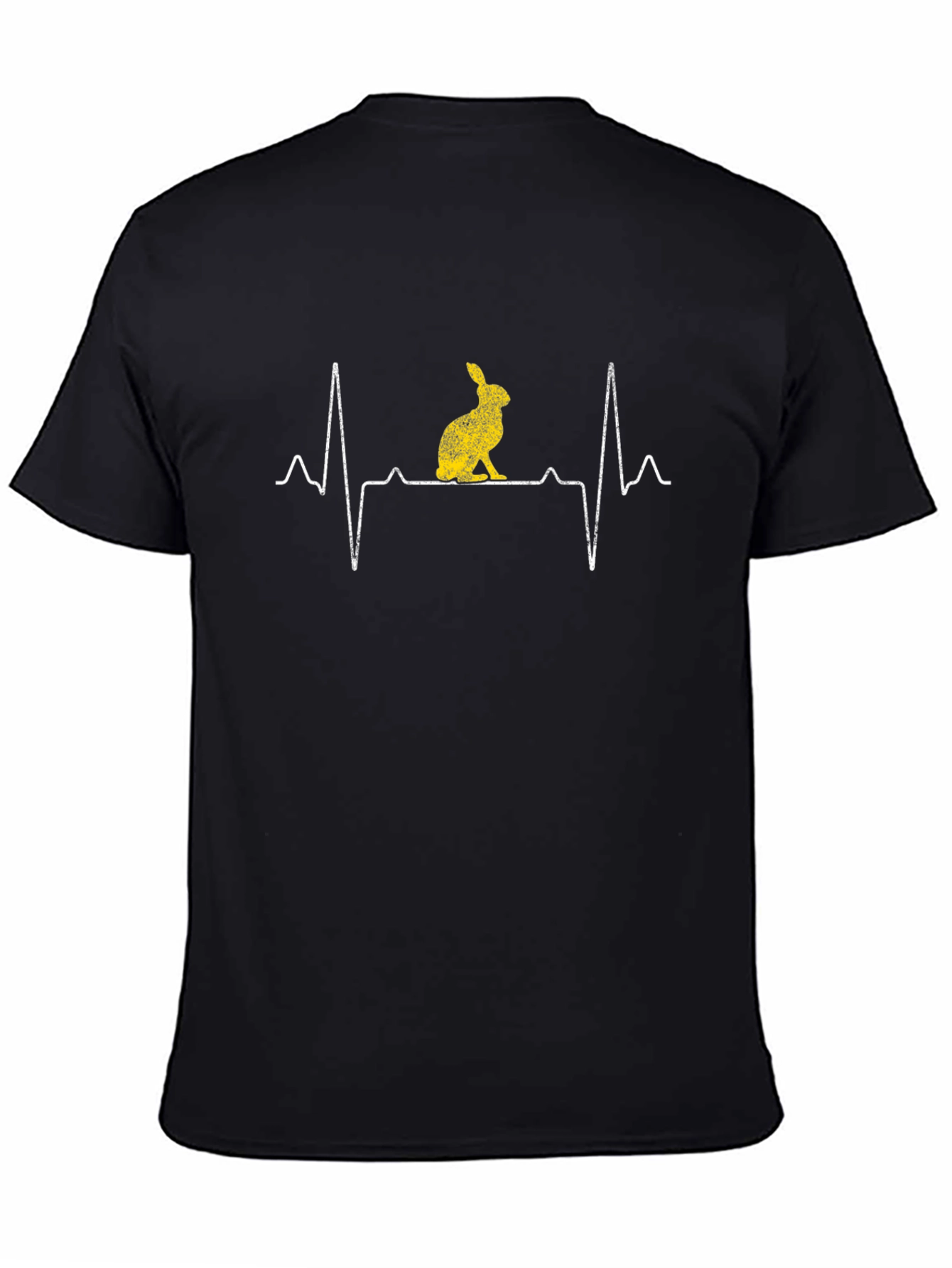 Rabbit Heartbeat Graphic Tee - Black Cotton