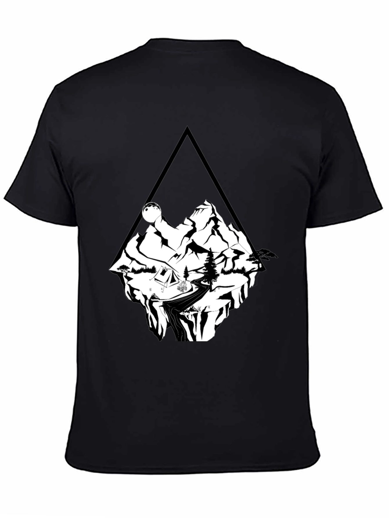 Mountain Adventure T-Shirt - Black Cotton Tee