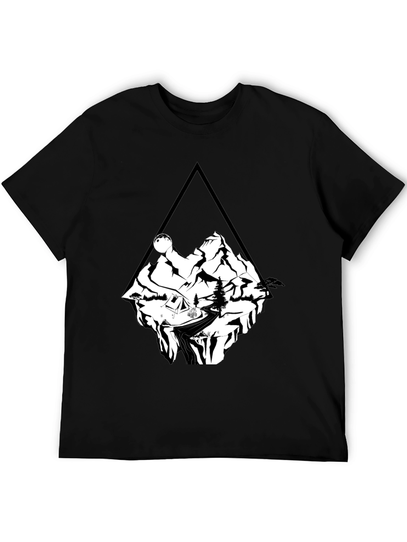 Mountain Adventure T-Shirt - Black Cotton Tee