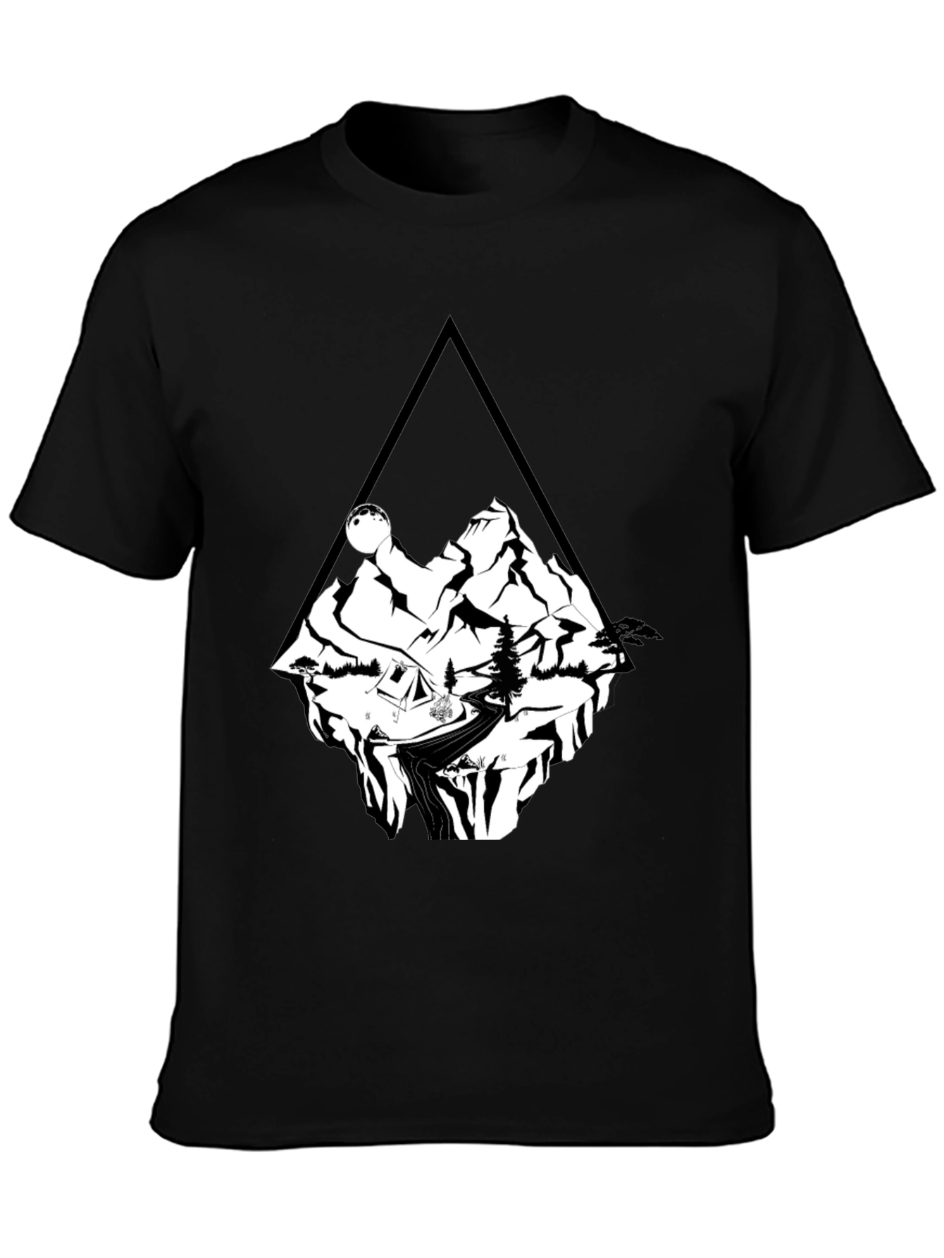 Mountain Adventure T-Shirt - Black Cotton Tee