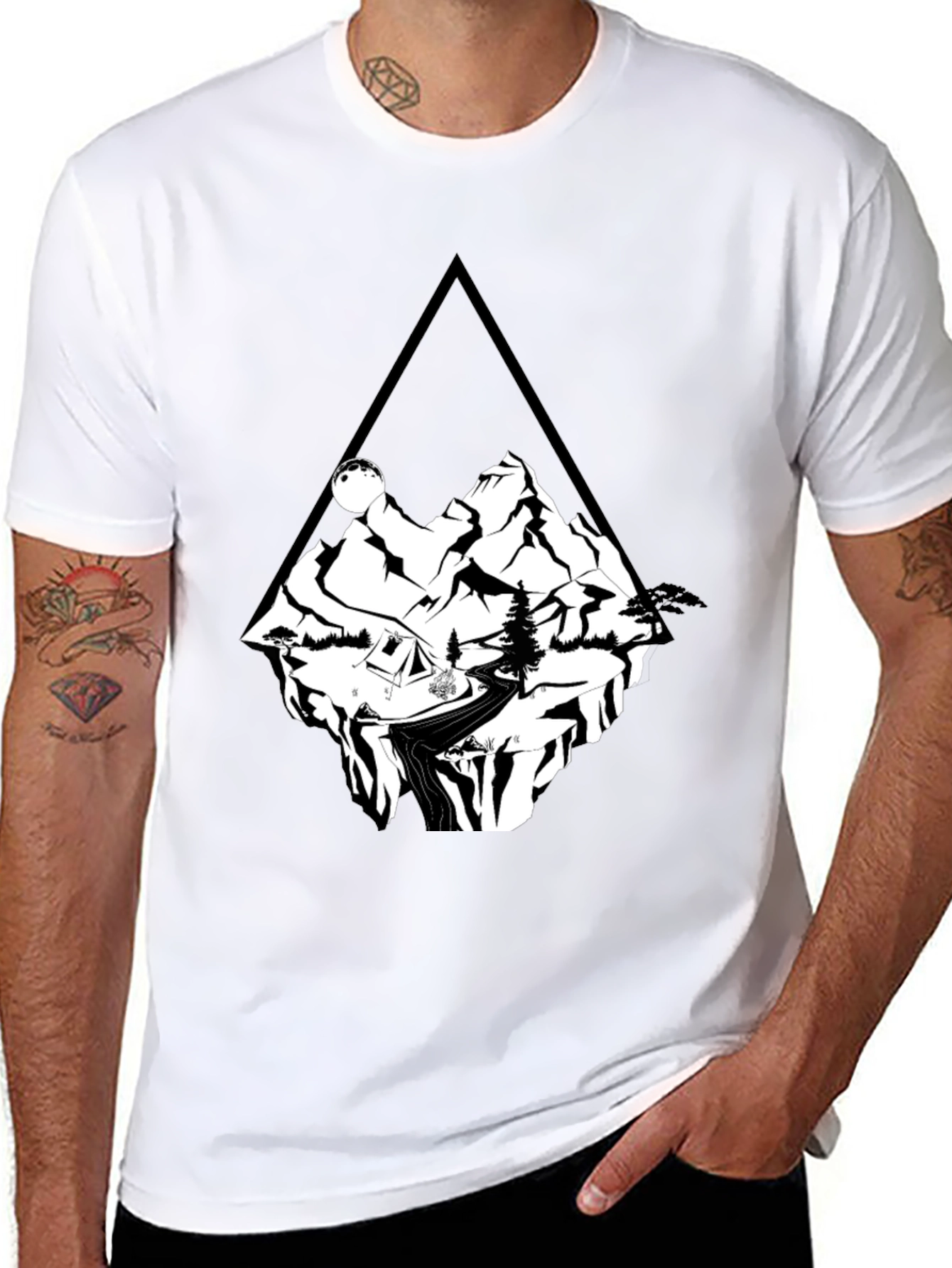 Mountain Adventure T-Shirt - Black Cotton Tee