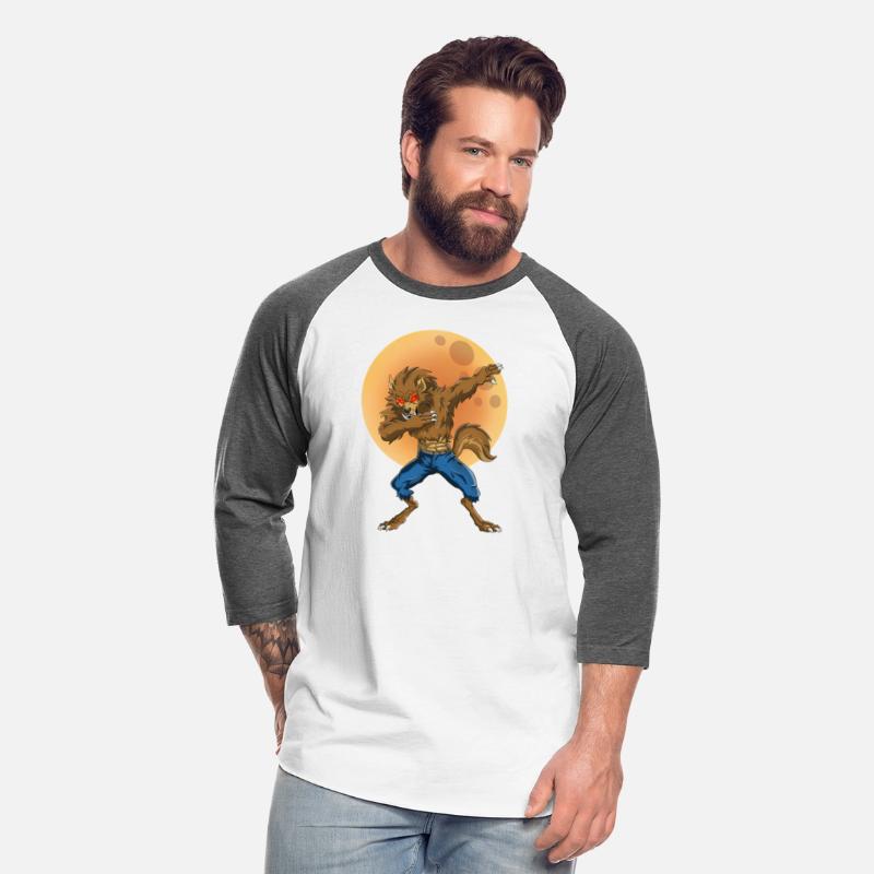 Dabbing Werewolf Retro Moon Halloween Monster