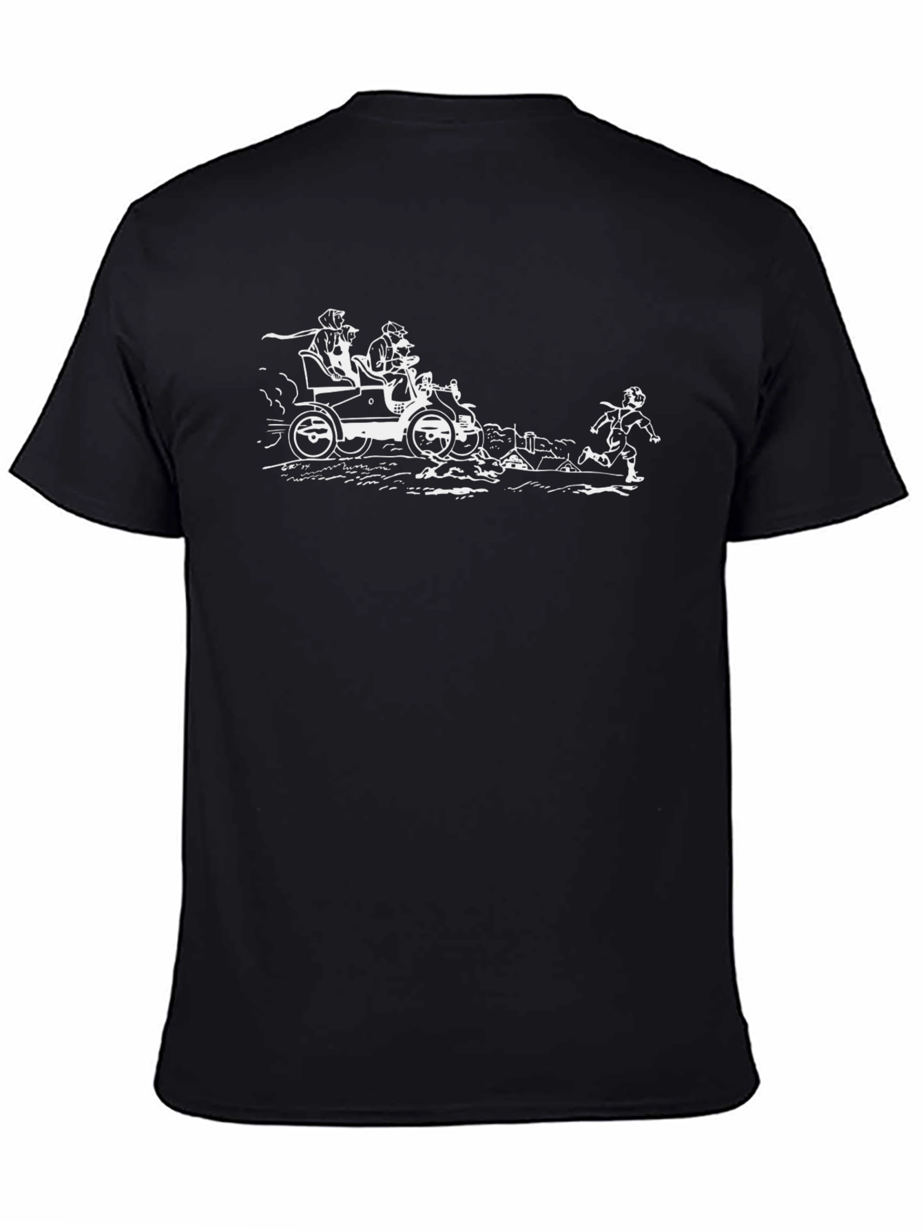 Cartoon Car Black T-Shirt