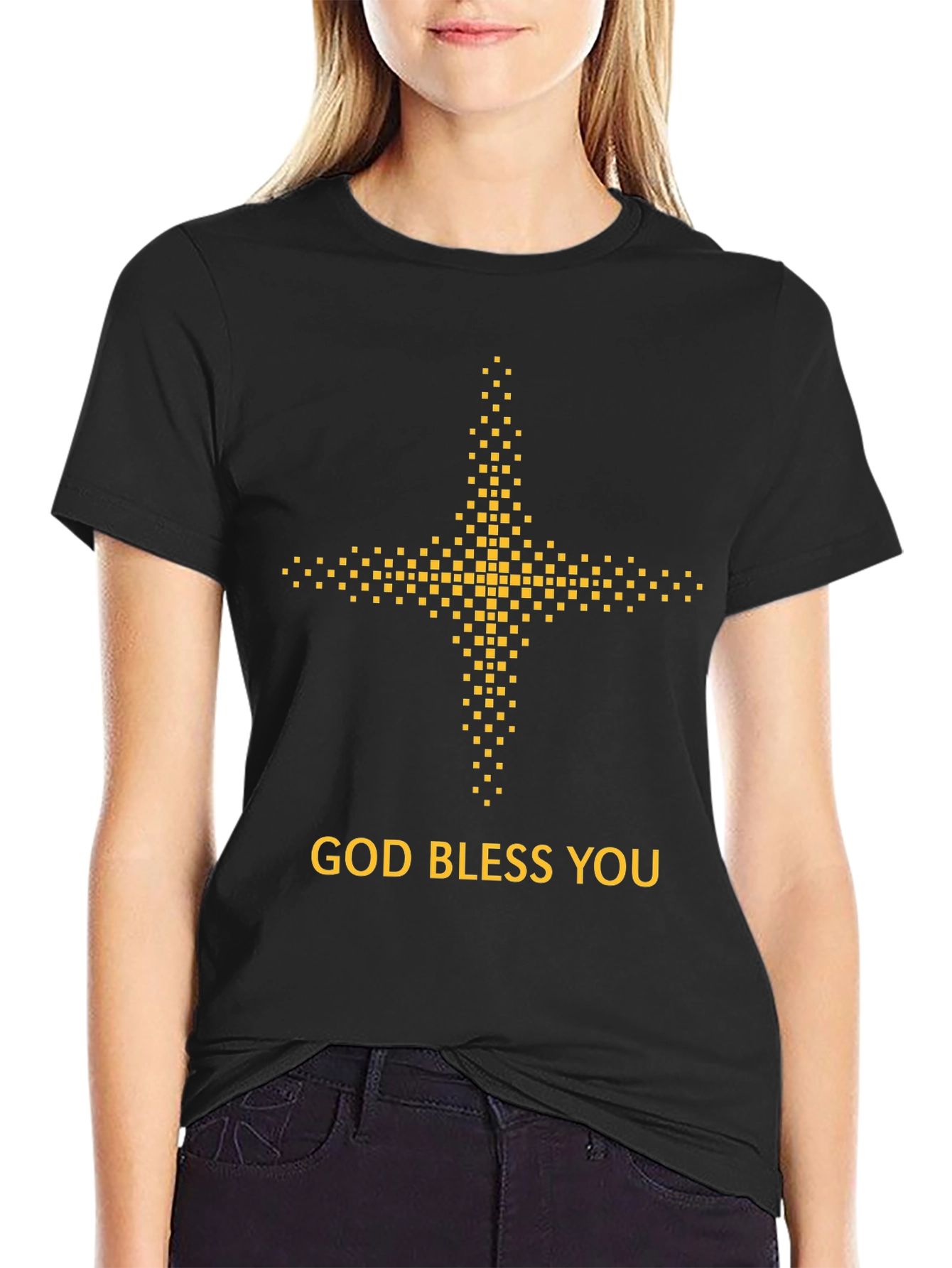 God Bless You Graphic Tee - Black