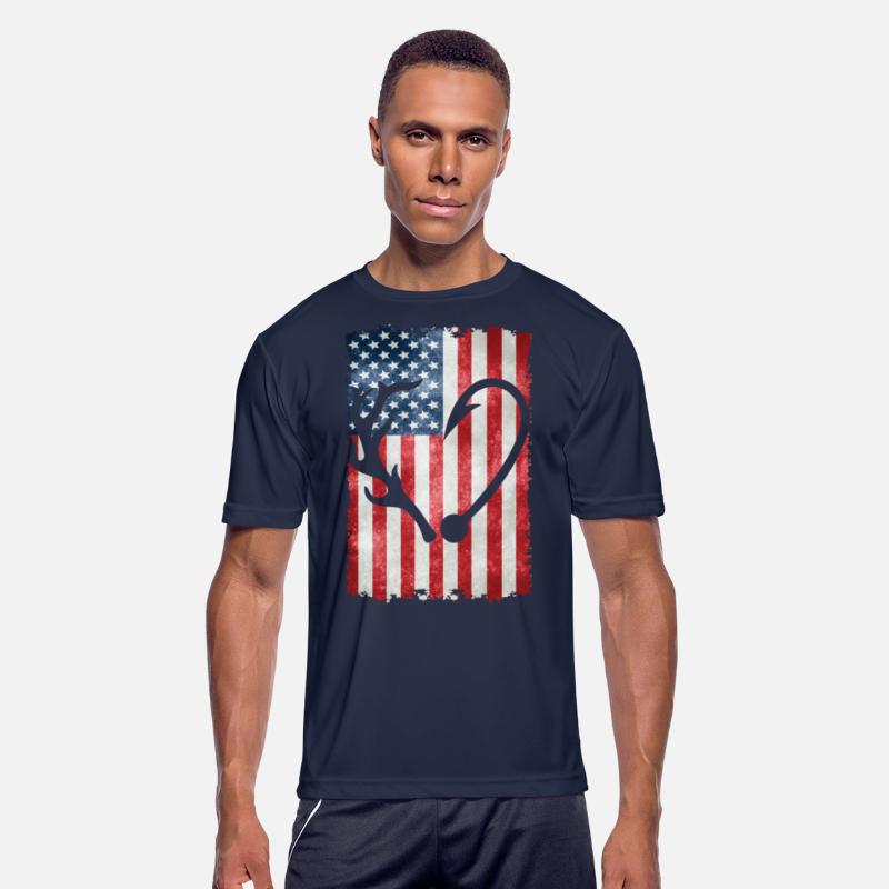 Deer Hunting American Flag T-Shirts