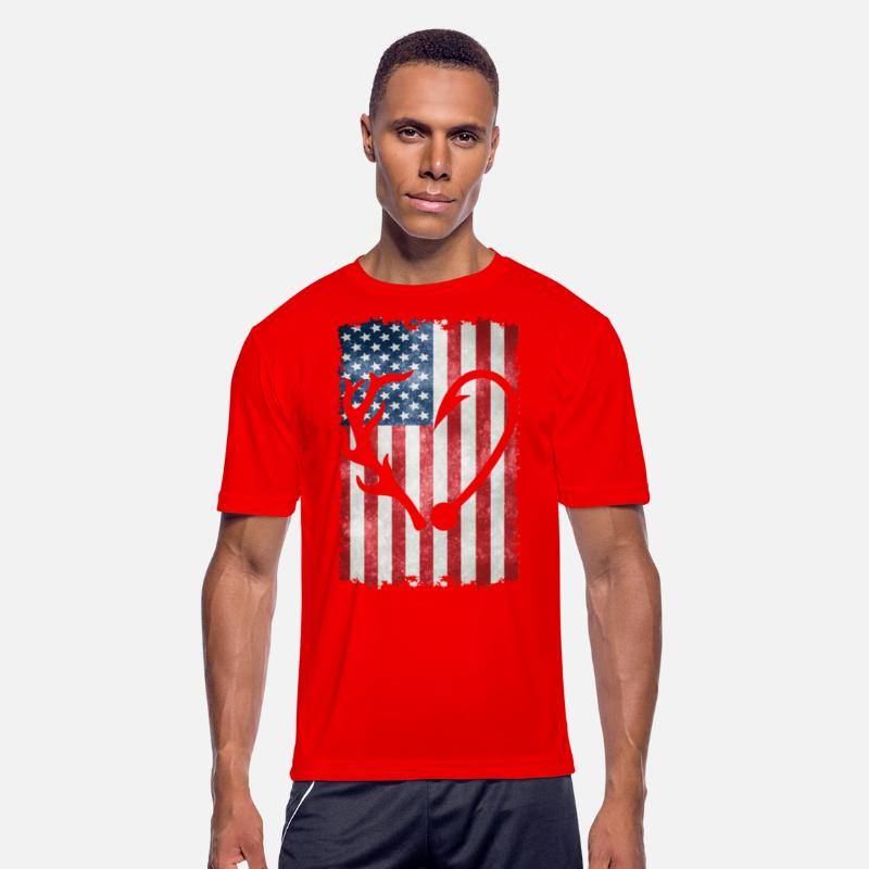 Deer Hunting American Flag T-Shirts