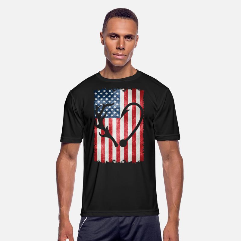 Deer Hunting American Flag T-Shirts