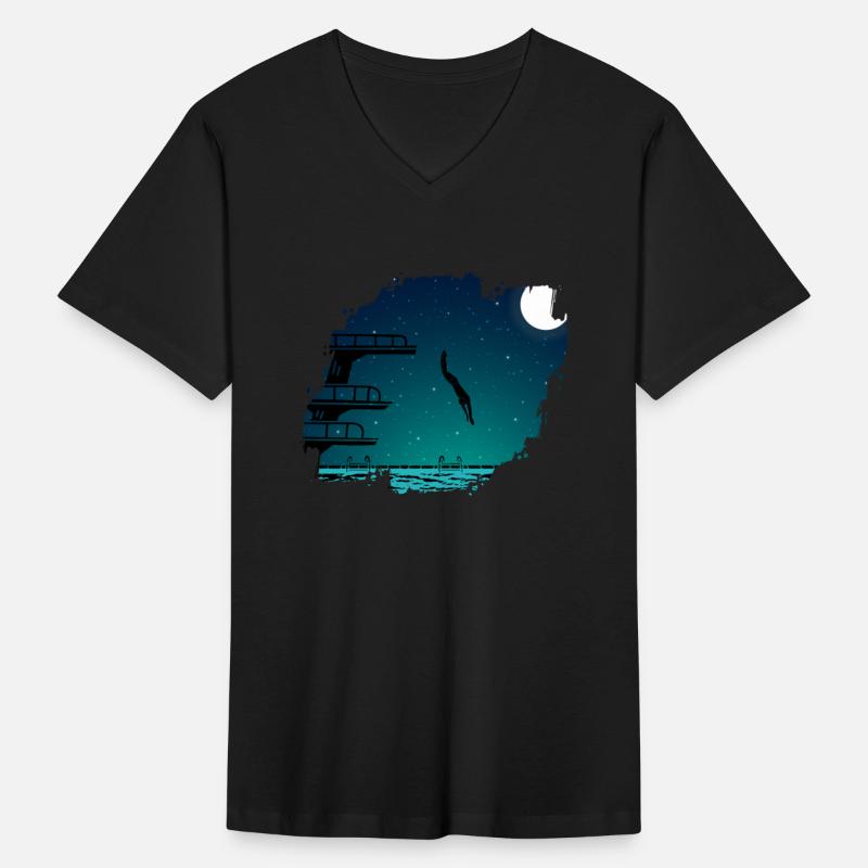 Diving Board Swimming Sports Swimmer Night Pool