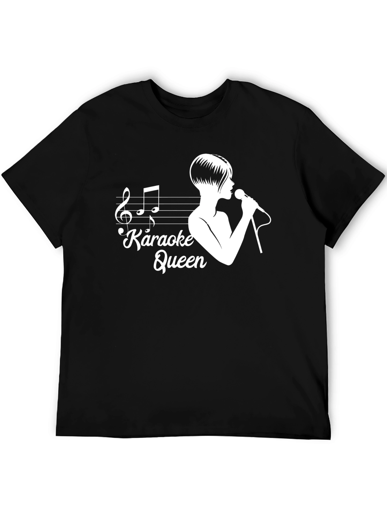 Karaoke Queen T-Shirt - Black Cotton Tee